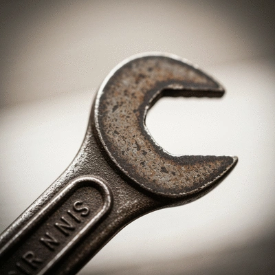 Assortment of outdoor DIY tools including wrenches, screwdrivers, pliers, and protective gloves on a workbench