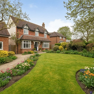Well-maintained home exterior with lush garden in Hertfordshire